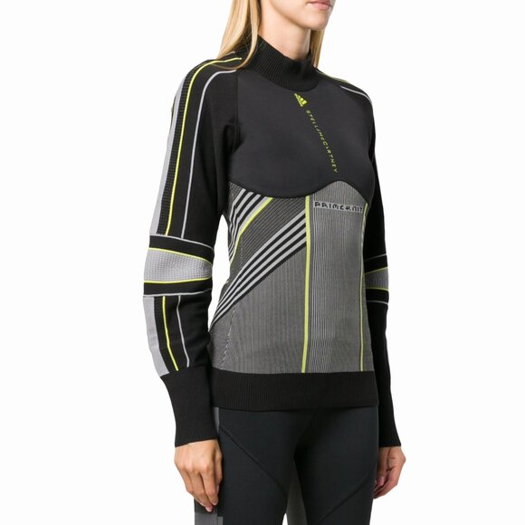 Adidas by Stella McCartney Run Outdoor Midlayer Top in Black/Grey, size Small - Picture 10 of 10